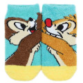 Japan Disney Fluffy Kid Socks - Chip & Dale : Blue - 1