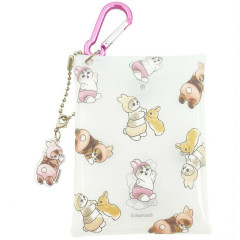 Japan Mofusand Multi Clear Pouch with Carabiner - Cat / Rabbit