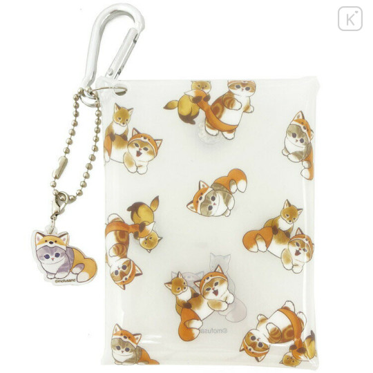 Japan Mofusand Multi Clear Pouch with Carabiner - Cat : Fox - 1