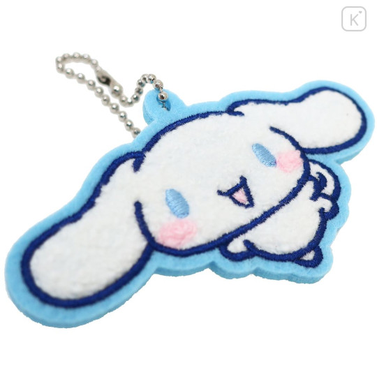 Japan Sanrio Embroidery Patch Keychain with Clip - Cinnamoroll - 2