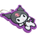 Japan Sanrio Embroidery Patch Keychain with Clip - Kuromi - 2