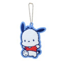 Japan Sanrio Embroidery Patch Keychain with Clip - Pochacco - 1