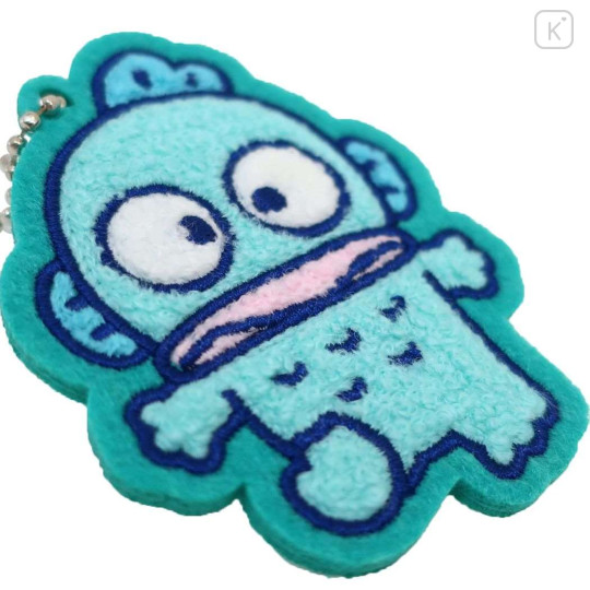 Japan Sanrio Embroidery Patch Keychain with Clip - Hangyodon - 2