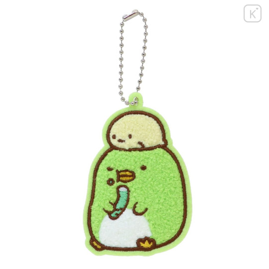 Japan San-X Embroidery Patch Keychain with Clip - Sumikko Gurashi / Penguin? - 1