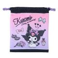 Japan Sanrio Drawstring Bag - Kuromi : Black & Pink - 1