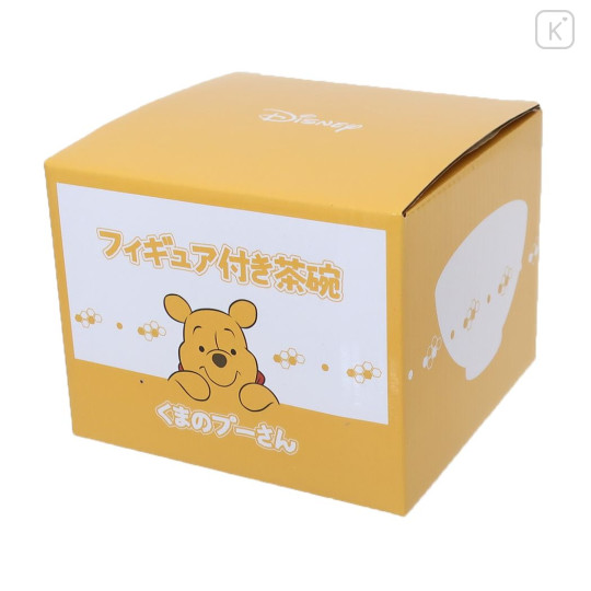 Japan Disney Ceramic Bowl with Nokkari Figure - Pooh / Yellow - 4