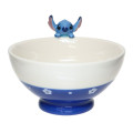 Japan Disney Ceramic Bowl with Nokkari Figure - Stitch / Blue - 1