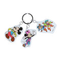 Japan Disney Triple Acrylic Keychain - Mickey & Minnie & Chip & Dale / Retro Dance - 2