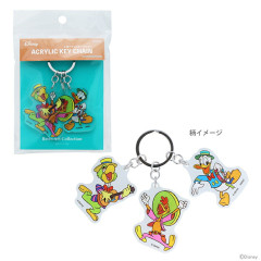 Japan Disney Triple Acrylic Keychain - Donald / Retro Carnival