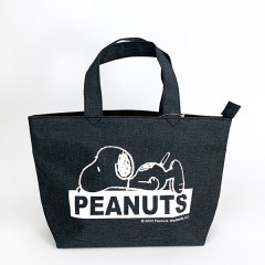 Japan Peanuts Zipper Mini Tote Bag - Snoopy / Black