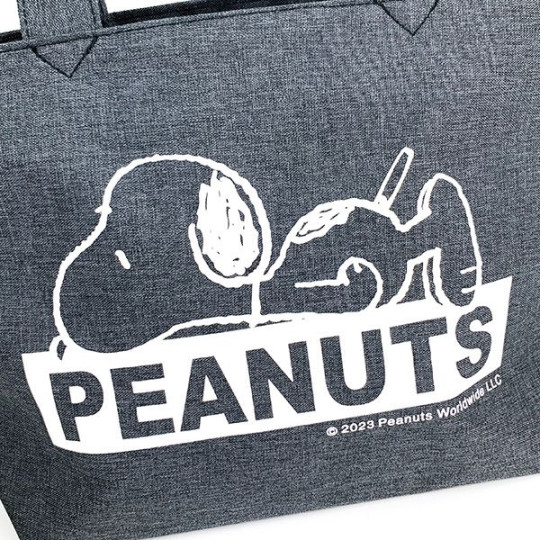 Japan Peanuts Zipper Mini Tote Bag - Snoopy / Black - 2