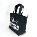 Japan Peanuts Zipper Mini Tote Bag - Snoopy / Black - 3