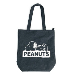 Japan Peanuts Zipper Tote Bag - Snoopy / Black