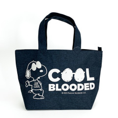 Japan Peanuts Zipper Mini Tote Bag - Snoopy / Joe Cool