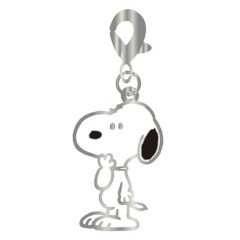 Japan Peanuts Metal Charm Keychain - Snoopy / Thinking
