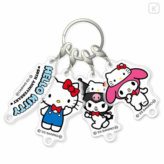 Japan Sanrio Acrylic Keychain - Hello Kitty 50th Anniversary : My Melody Kuromi - 1