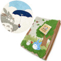 Japan Ghibli Embroidery Face Towel - My Neighbor Totoro / Walk In Sky - 2