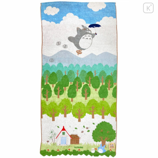 Japan Ghibli Embroidery Bath Towel - My Neighbor Totoro / Walk In Sky - 1
