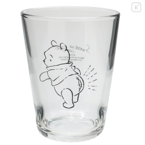 Japan Disney Mini Glass Tumbler - Pooh : Butt - 1