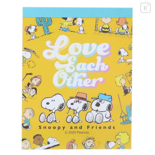 Japan Peanuts Mini Notepad - Snoopy & Friends / Yellow - 1