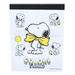 Japan Peanuts Mini Notepad - Snoopy / Yellow & Grey