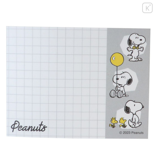 Japan Peanuts Mini Notepad - Snoopy / Yellow & Grey - 3