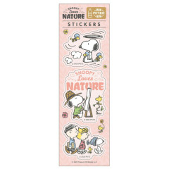 Japan Peanuts Vinyl Deco Sticker - Snoopy / Love Nature Pink