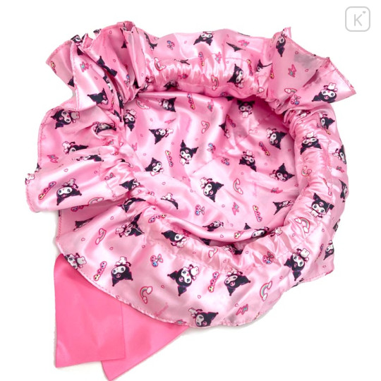 Japan Sanrio Drawstring Bag - Pink Ribbon / Kuromi's Wonder Journey - 3