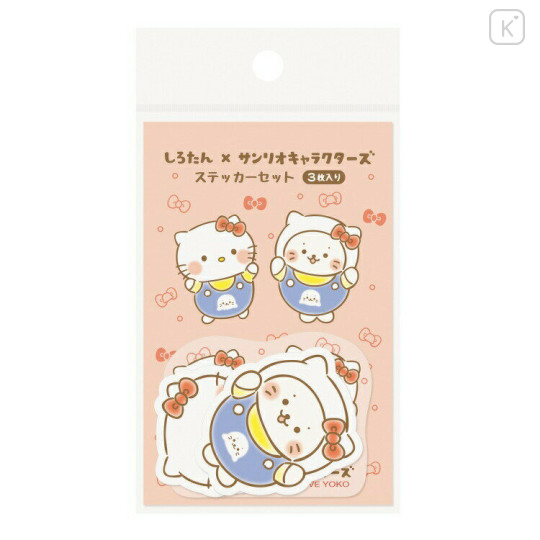 Japan Sanrio × Sirotan Sticker Set - Hello Kitty / White Seal - 1