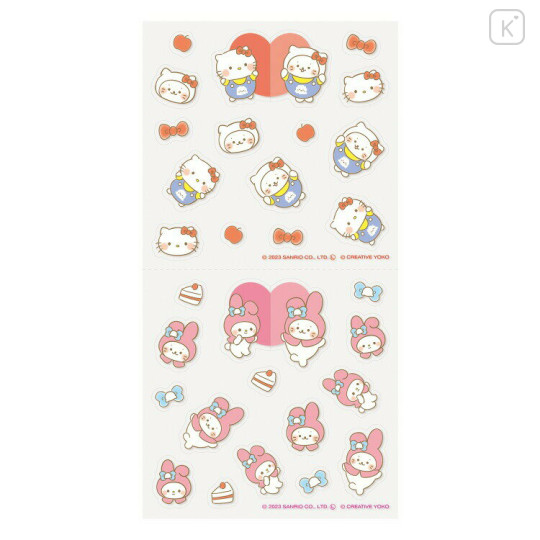 Japan Sanrio × Sirotan Sticker - Hello Kitty & My Melody / White Seal - 2