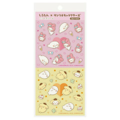 Japan Sanrio × Sirotan Sticker - Pompompurin & My Melody / White Seal