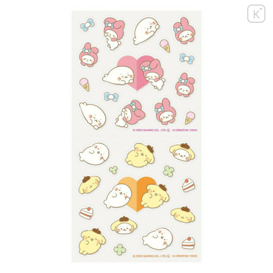 Japan Sanrio × Sirotan Sticker - Pompompurin & My Melody / White Seal - 2