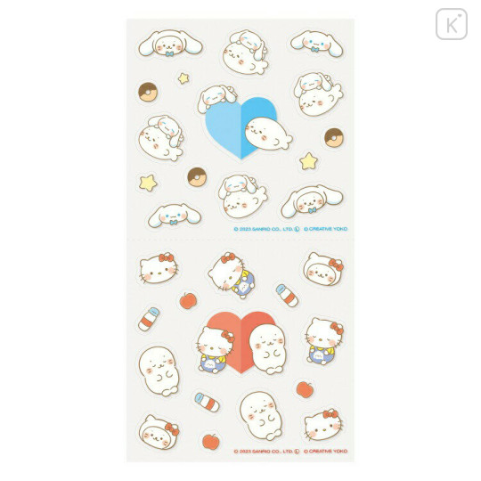 Japan Sanrio × Sirotan Sticker - Hello Kitty & Cinnamoroll / White Seal - 2