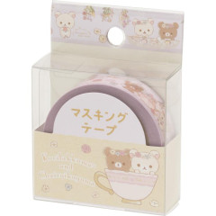 Japan San-X Washi Masking Tape - Rilakkuma / Flower Tea Time
