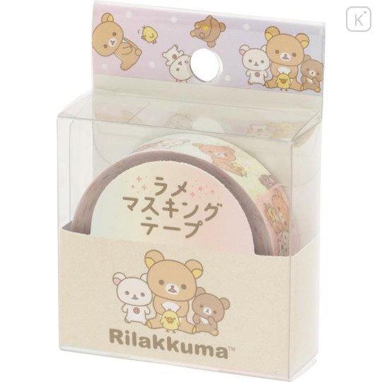 Japan San-X Glitter Washi Masking Tape - Rilakkuma / Dot - 1