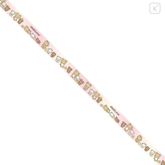 Japan San-X Glitter Washi Masking Tape - Rilakkuma : New Basic Rilakkuma Glitter Pink - 4
