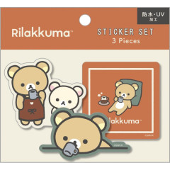 Japan San-X Sticker 3pcs Set - Rilakkuma / Basic Rilakkuma Home Cafe B