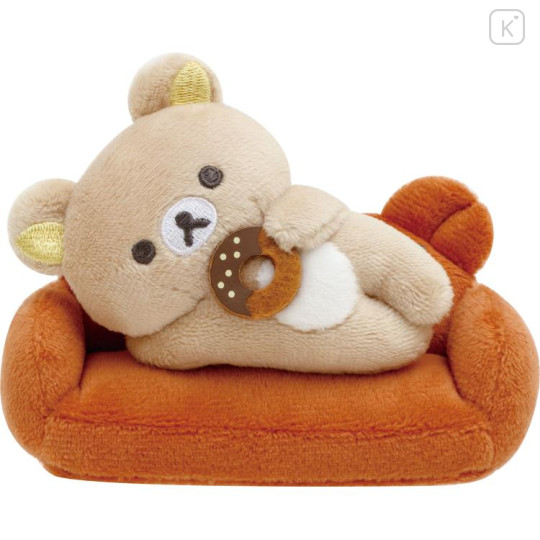 Japan San-X Tenori Plush (SS) 2pcs Set - Rilakkuma / Basic Rilakkuma Home Cafe - 1