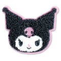 Japan Sanrio Patch Fluffy Embroidery Sticker For Cloth Surface - Kuromi - 1