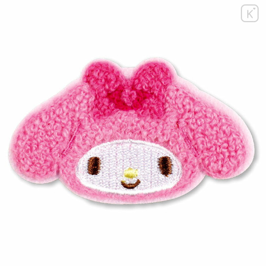 Japan Sanrio Patch Fluffy Embroidery Sticker For Cloth Surface - My Melody - 1