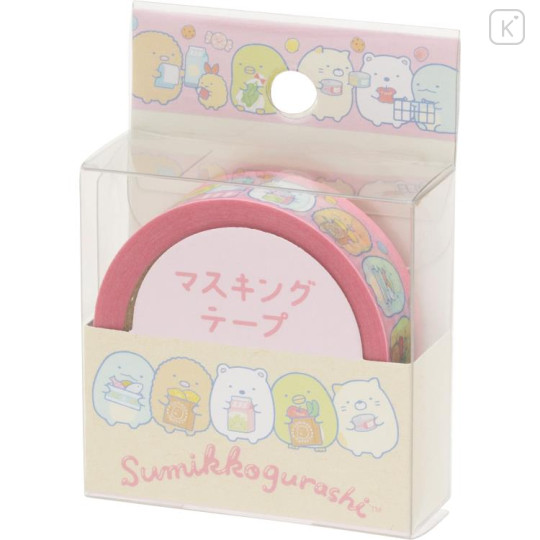 Japan San-X Washi Masking Tape - Sumikko Gurashi / Pink - 1