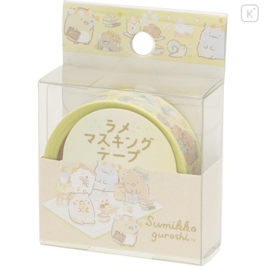 Japan San-X Glitter Washi Masking Tape - Sumikko Gurashi / Picnic - 2