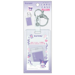 Japan Sanrio Photo Holder Card Case Keychain - Kuromi / Enjoy Idol