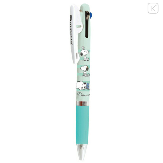 Japan Peanuts Jetstream 3 Color Multi Ballpoint Pen - Snoopy & Friends : Green - 1