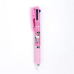 Japan Peanuts Jetstream 3 Color Multi Ball Pen - Snoopy & Woodstock / Pink