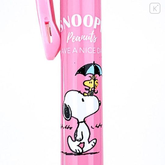 Japan Peanuts Jetstream 3 Color Multi Ballpoint Pen - Snoopy & Woodstock : Pink - 3