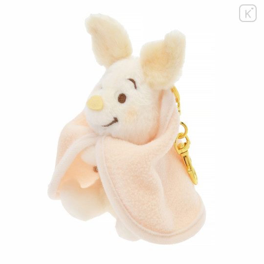Japan Disney Store Fluffy Plush Keychain - Piglet : White Pooh Series - 2