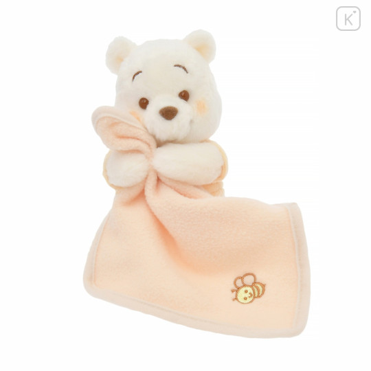 Japan Disney Store Fluffy Plush Keychain - Pooh : White Pooh Series - 1