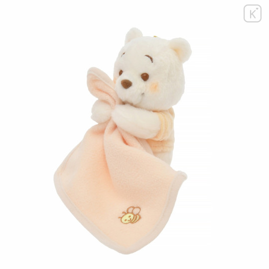 Japan Disney Store Fluffy Plush Keychain - Pooh : White Pooh Series - 2