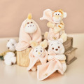 Japan Disney Store Fluffy Plush Keychain - Pooh : White Pooh Series - 8